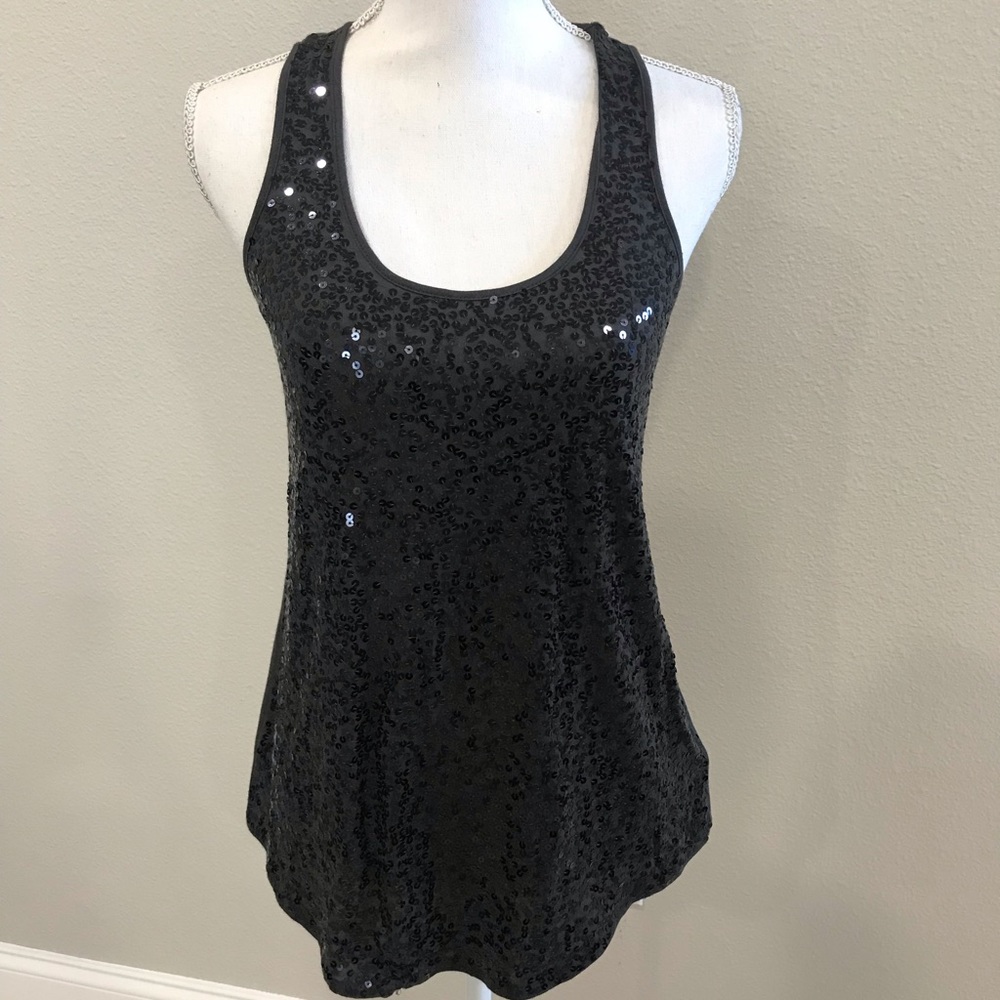 Express Gray Sequined Tank - S